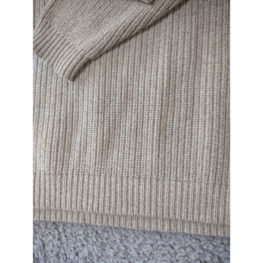 Eddie Bauer Sweater Mens Tall XL Light Tan Cotton Crewneck Knit Pullover Classic